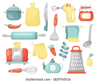 Vector Set Kitchen Tools Cooking 260nw 1829765516 