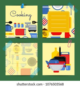 Vector set with kitchen utensils