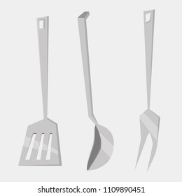 Vector Set Kitchen Utensils. cooking tools flat style. cook equipment objects isolated