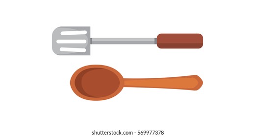 Vector Set Kitchen Utensils. cooking tools flat style. cook equipment isolated objects