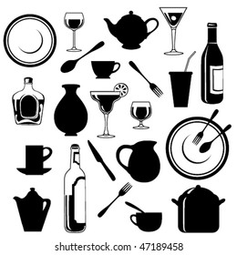 Vector set of kitchen ware