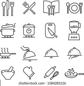 Vector set of kitchenware line icons