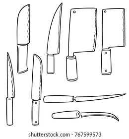 vector set of knives