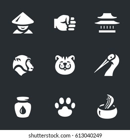 Vector Set of Kung Fu Styles Icons.