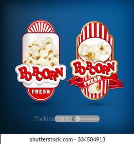 Vector Set Of Label For Popcorn