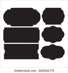 Conjunto De Vectores De Formas De Etiqueta Silhouettes Ilustración Aislada En Fondo Blanco