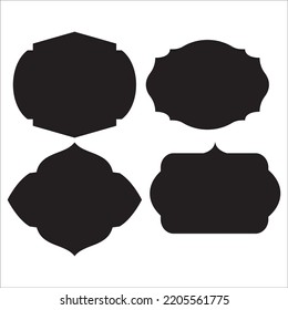 Conjunto De Vectores De Formas De Etiqueta Silhouettes Ilustración Aislada En Fondo Blanco