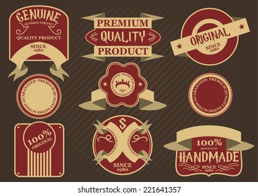 Vector set of label templates for various products
