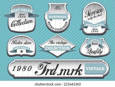 Vector set of label templates for various products