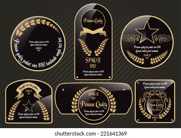 Vector set of label templates for various products