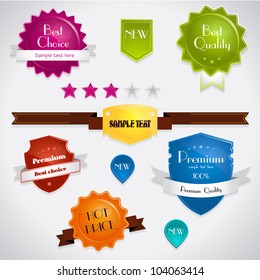 Vector set of labels, banners and icons