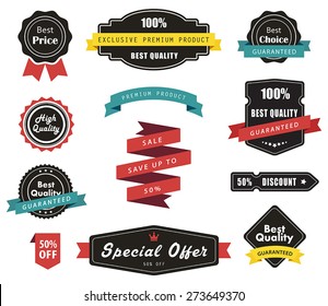 Vector set of Labels Banners Ribbons and Stickers