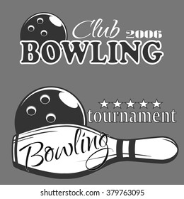 vector set of labels for the bowling club