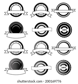 Vector set of  labels, buttons and icons