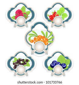 vector set of labels for foods and beverages