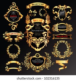 vector set of labels with gold elements