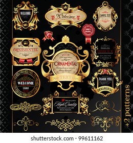 vector set of labels with gold elements