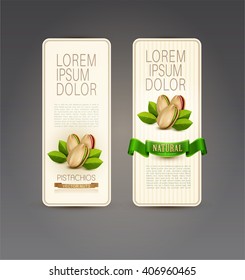 Vector set of labels with pistachios