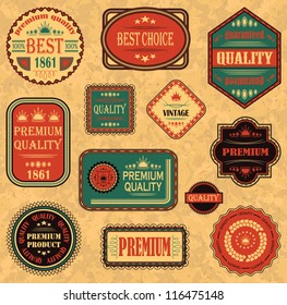 Vector set of labels in retro style