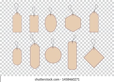 Vector set of labels template shopping labels. Blank, discount and price tags on paper. vector illustration