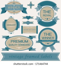 vector set labels vintage style
