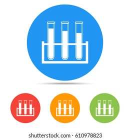 Vector Set of Laboratory Glass Icon, Four Different Backgrounds