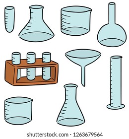 vector set of laboratory glassware