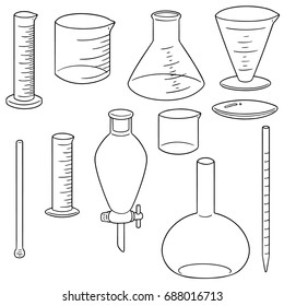 Vector Set Laboratory Glassware Stock Vector (Royalty Free) 688016713 ...