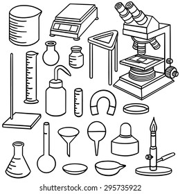 vector set of laboratory icon