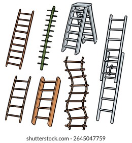 vector set of ladder cartoon