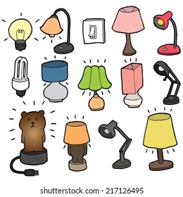 vector set of lamp