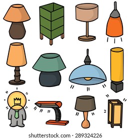 vector set of lamp