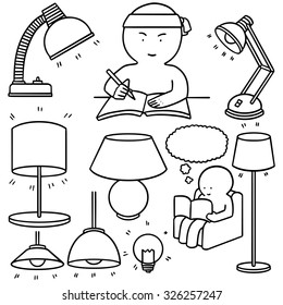 vector set of lamp