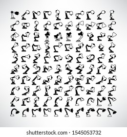 vector set of lamp furniture decoration icons