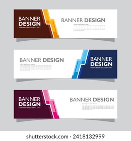 Vector set of landscape banner background design concept. Web background business layout template