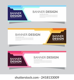 Vector set of landscape banner background design concept. Web background business layout template