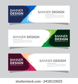 Vector set of landscape banner background design concept. Web background business layout template