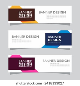 Vector set of landscape banner background design concept. Web background business layout template