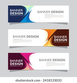 Vector set of landscape banner background design concept. Web background business layout template