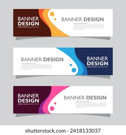 Vector set of landscape banner background design concept. Web background business layout template