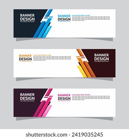Vector set of landscape banner background design concept. Web background business layout template