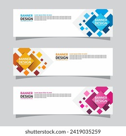 Vector set of landscape banner background design concept. Web background business layout template