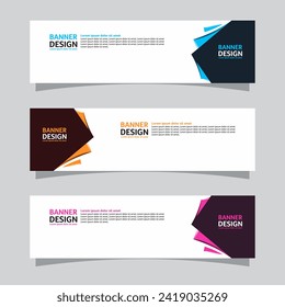 Vector set of landscape banner background design concept. Web background business layout template