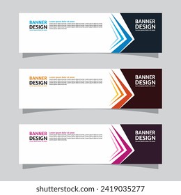 Vector set of landscape banner background design concept. Web background business layout template