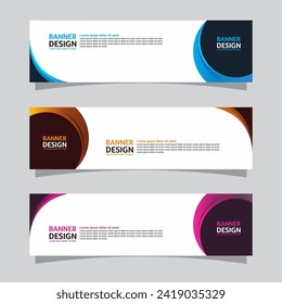 Vector set of landscape banner background design concept. Web background business layout template