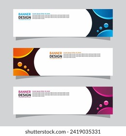 Vector set of landscape banner background design concept. Web background business layout template