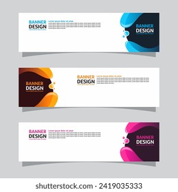 Vector set of landscape banner background design concept. Web background business layout template