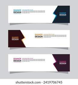 Vector set of landscape banner background design concept. Web background business layout template