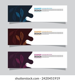 Vector set of landscape banner background design concept. Web background business layout template