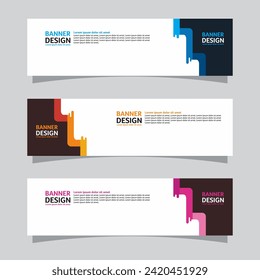Vector set of landscape banner background design concept. Web background business layout template